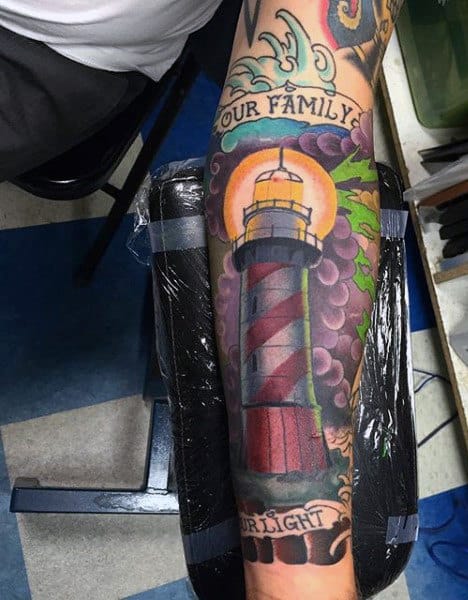 Male Light House Tattoos