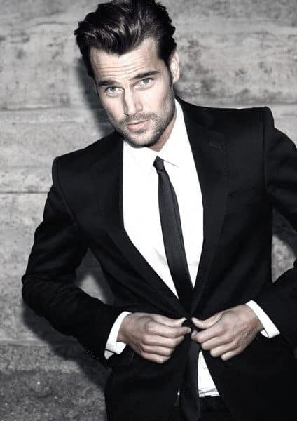 Male Looks Black Suit Style