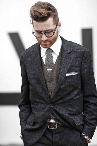 Male Modern Navy Blue Suit Style Inspiration