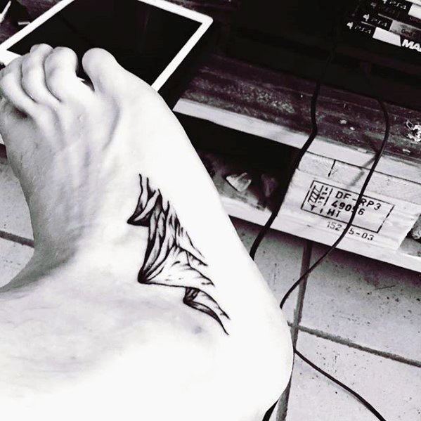 Male Mountains Side Of Ankle Tattoo Ideas