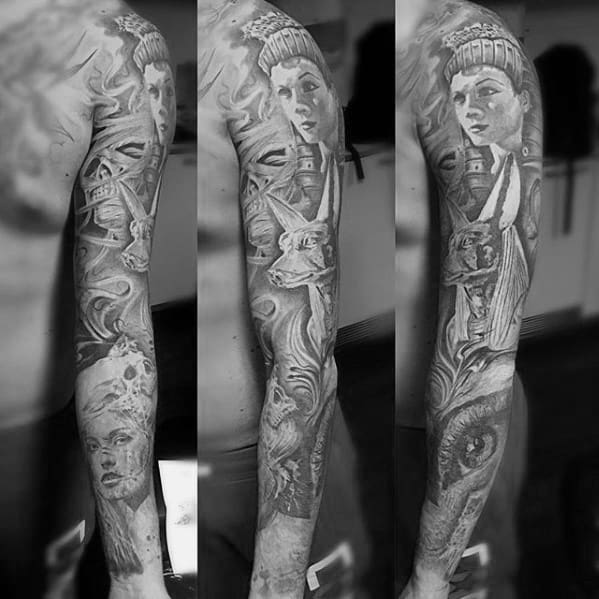 Male Mummy Full Sleeve Egyptian Tattoos