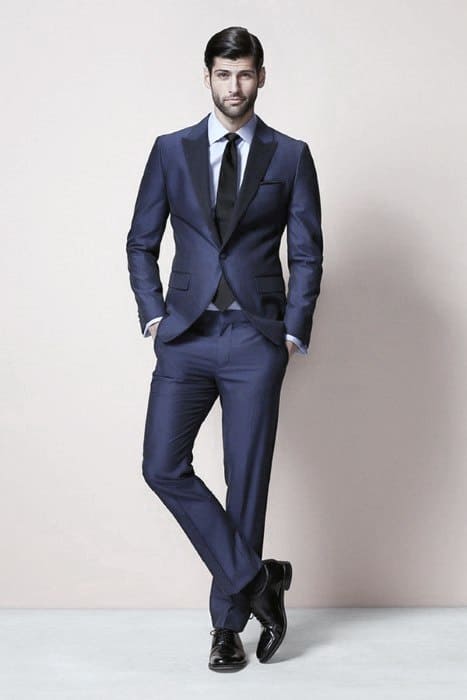Male Navy Blue Suit Black Shoes Business Professional Clothing Styles