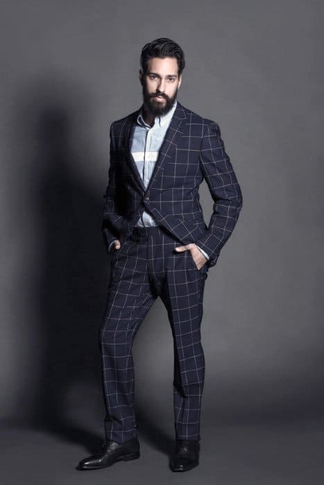 Male Navy Blue Suit Black Shoes Styles
