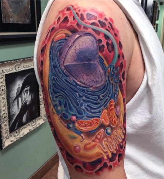 Male Neuron Tattoo On Upper Arm