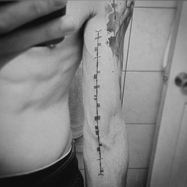 Male Ogham Tattoo Design Inspiration Inner Arm