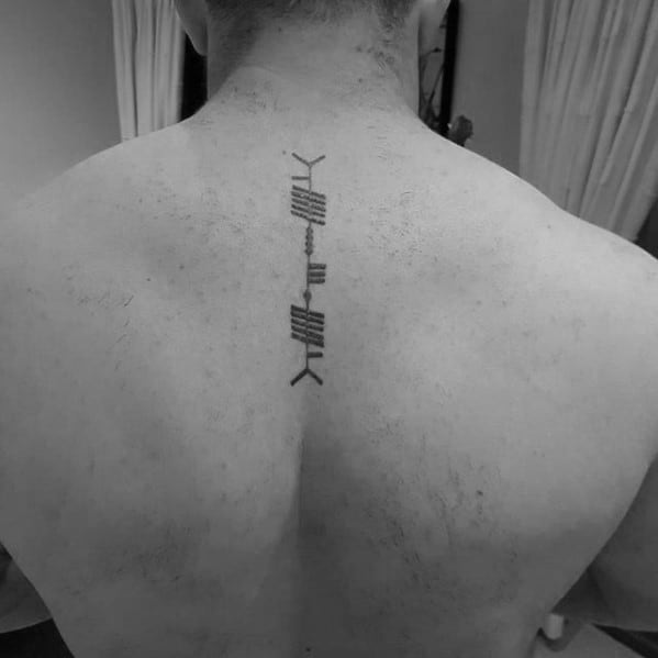Male Ogham Tattoo Ideas Small Spine