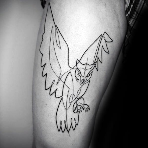 Male Outline Owl Tattoo Ideas