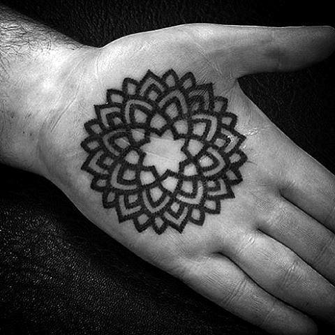 Male Palms Flower Pattern Tattoo