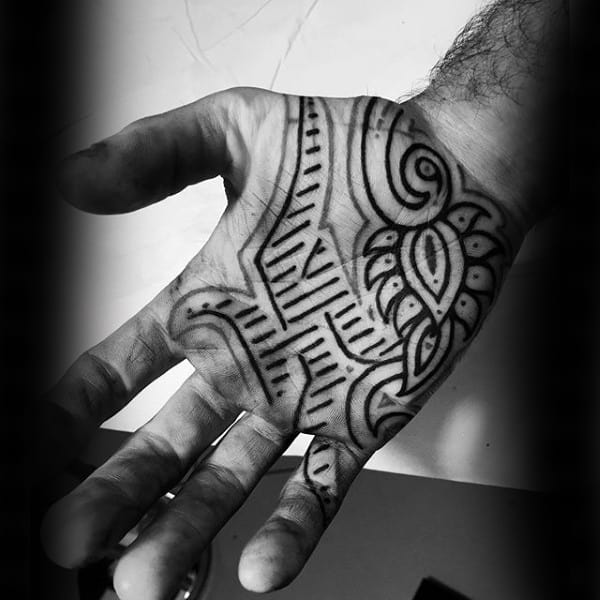 Male Palms Henna Pattern Tattoo