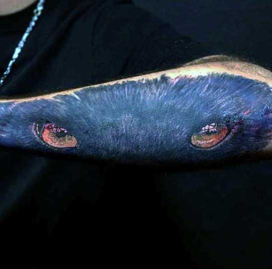 Male Panther Head Tattoos Forearm