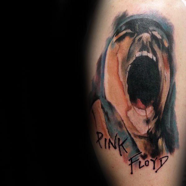 Male Pink Floyd Tattoo Design Inspiration On Arm