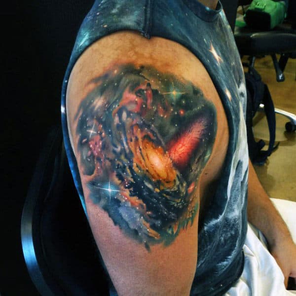 Male Quarter Sleeve Universe Tattoo