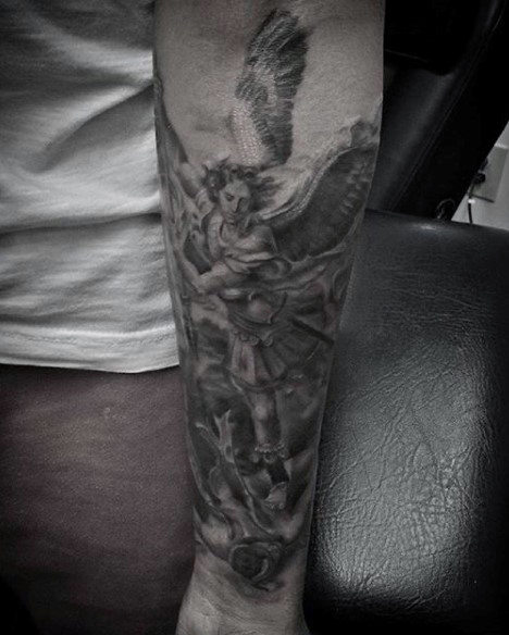 Male Saint Micheal Tattoo Ideas On Wrist