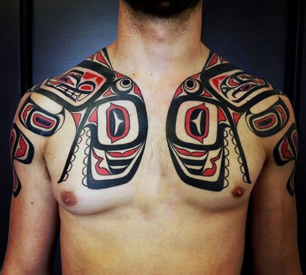Male Shoulders Haida Pair Tattoo