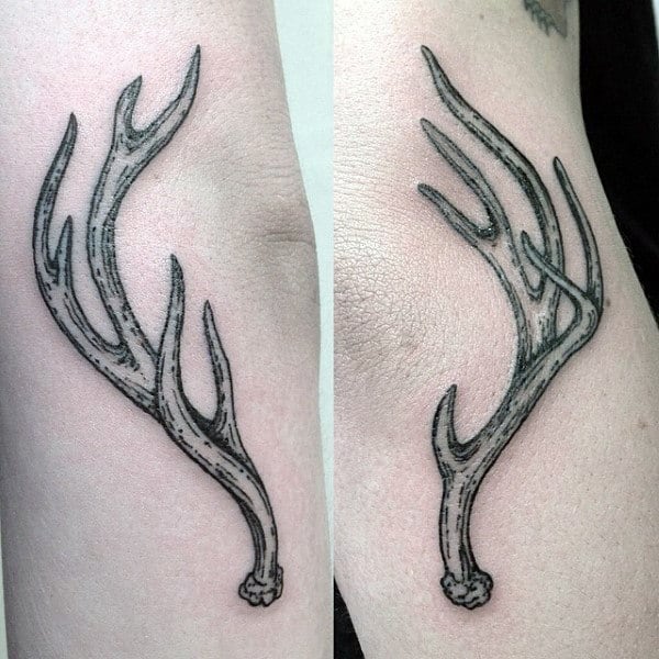 Male Small Antler Tattoo Designs