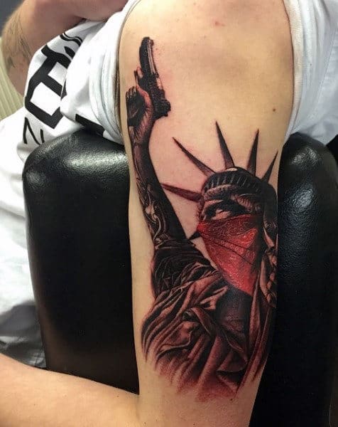 Male Statue Of Liberty Neoclassical Scuplture Tattoo