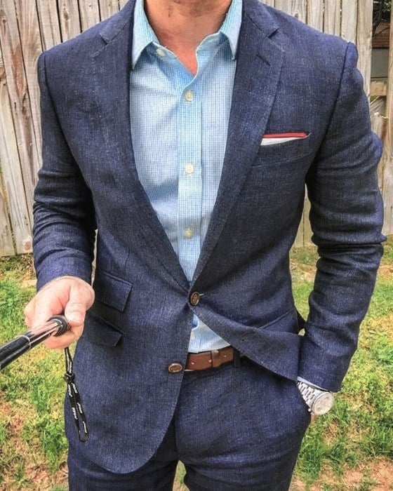 Male Style Ideas How To Wear A Suit Without A Tie Properly Light Blue Dress Shirt