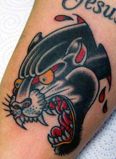 Male Tattoo Arm Panther Old School