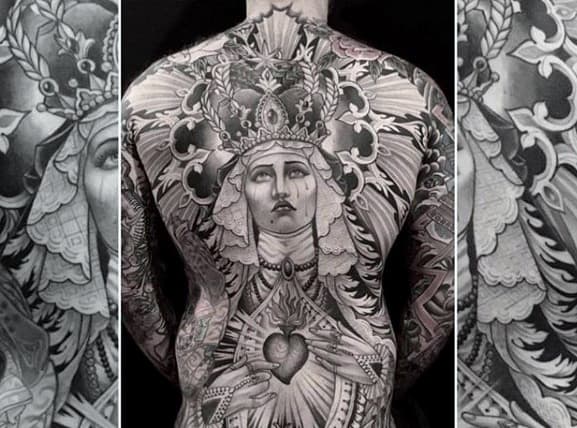 Male Tattoo With Awesome Back Design