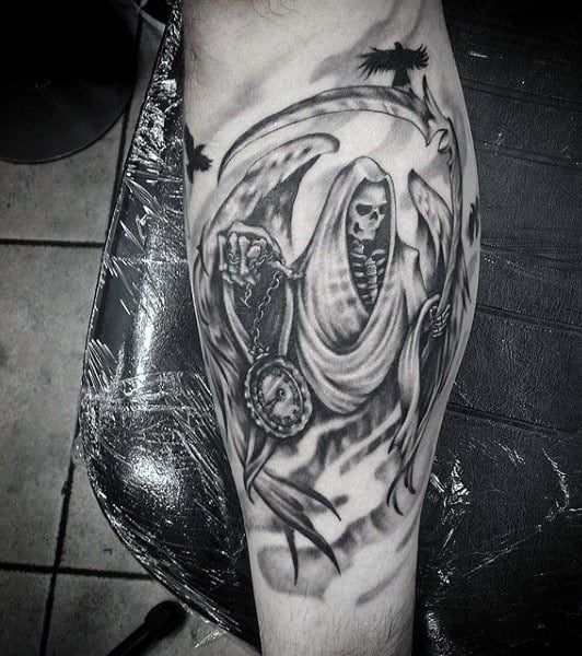 Male Tattoos Of Grim Reaper