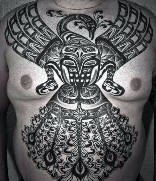 Male Torso Amazingly Beautiful Haida Tattoo