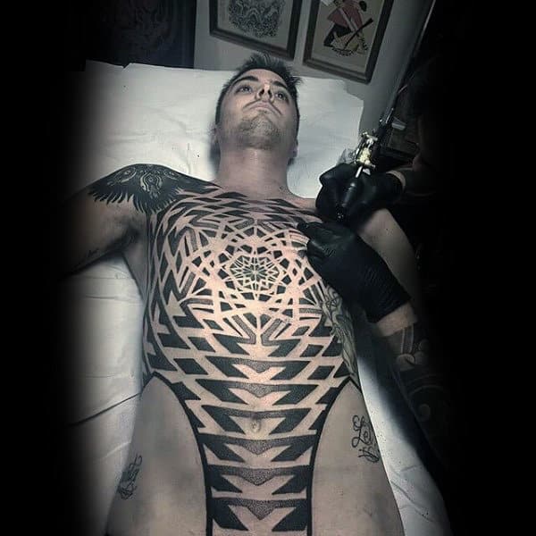 Male Torso Black And White Sick Tattoo Ideas