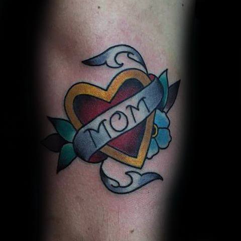 Male Traditional Mom Tattoo Design Inspiration On Arm