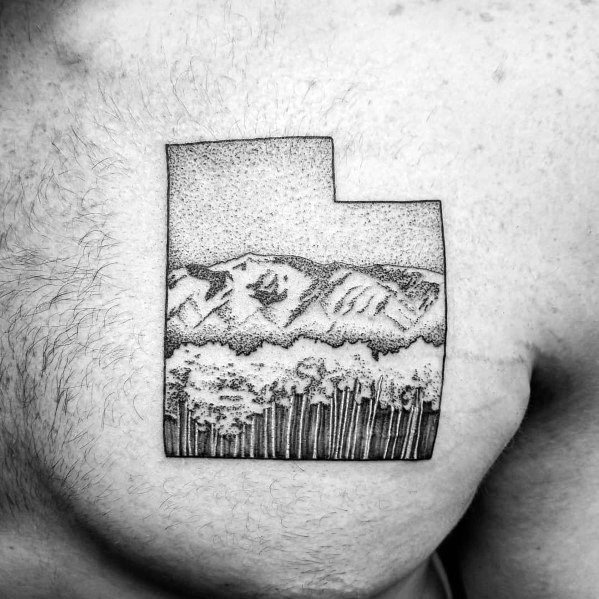 Male Tree Line Themed Chest Tattoos