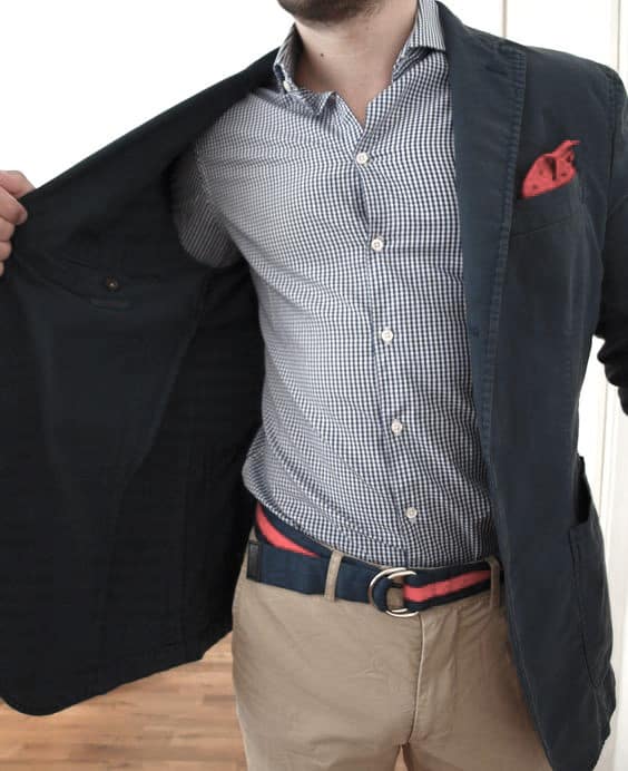 Male What To Wear With Khaki Pants Outfits Styles Striped Dress Shirt Navy Blazer