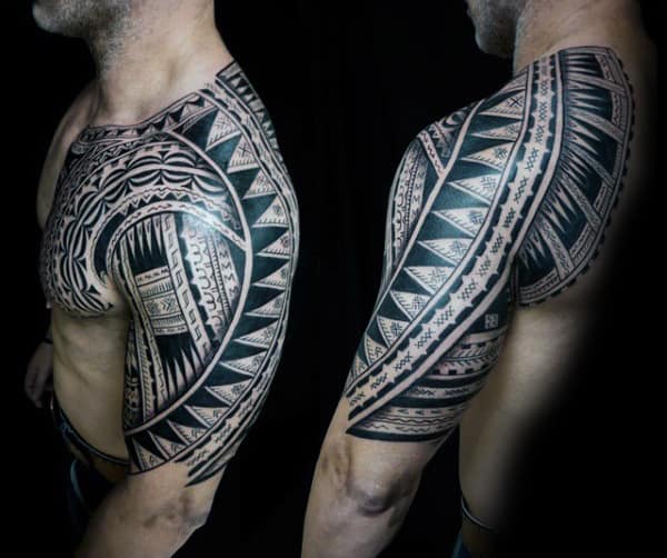Male With Awesome Half Sleeve Tattoo Tribal