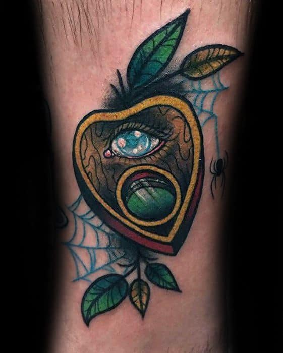 Male With Cool 3d Lower Leg Planchette Tattoo Design