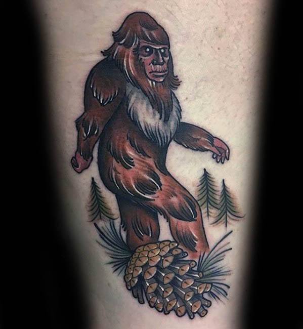 Male With Cool Bigfoot Tattoo Design