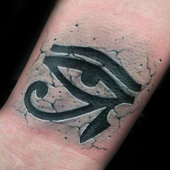 Male With Cool Hieroglyphics Tattoo Design On Wrist