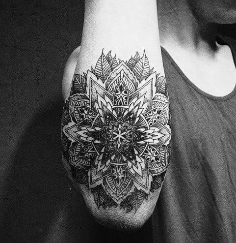 Male With Cool Outer Forearm Mandala Tattoo Design