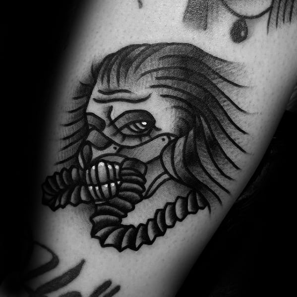 Male With Cool Small Old School Traditional Arm Mad Max Tattoo Design