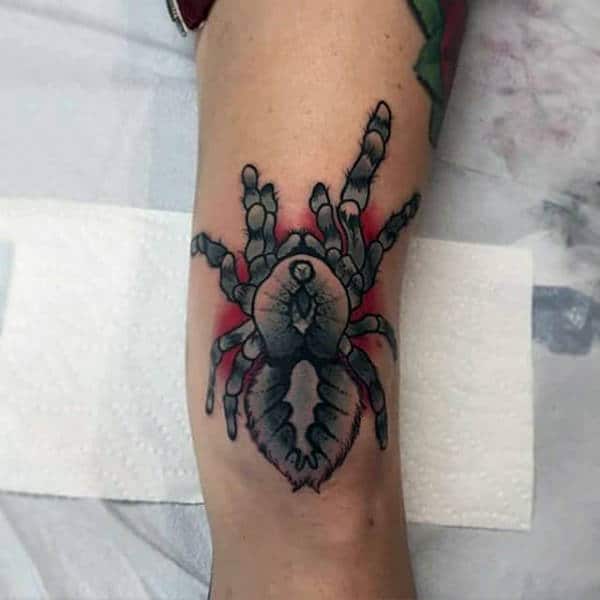 Male With Crablike Spider Tattoo On Arms