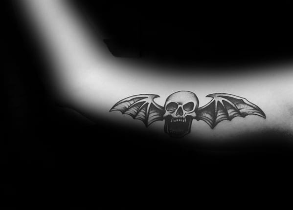 Male With Deathbat Inner Arm Tattoo