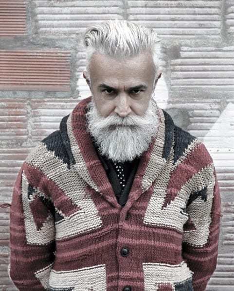 Older Male With Grey Beard Style