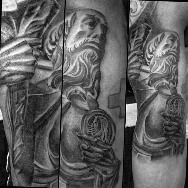 Male With Leg St Jude Religious Tattoo
