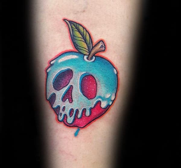 Male With Poison Apple Skull Tattoo