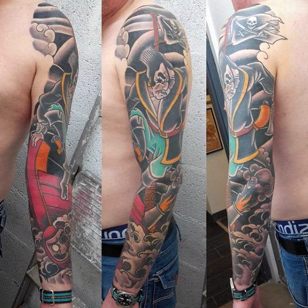 Males Japanese Sleeve Tattoo