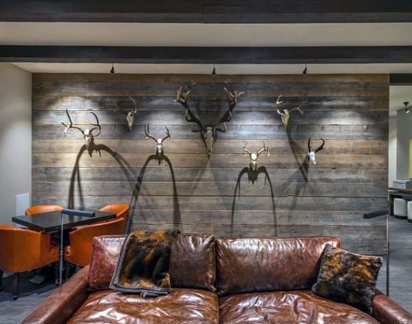 Man Cave Rustic Wood Wall Ideas