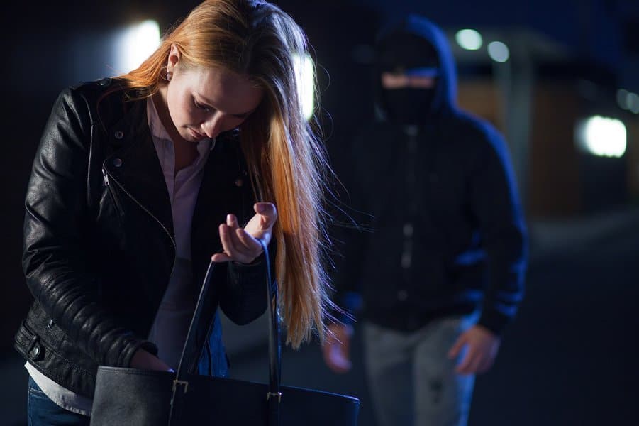 man stalking the beautiful woman