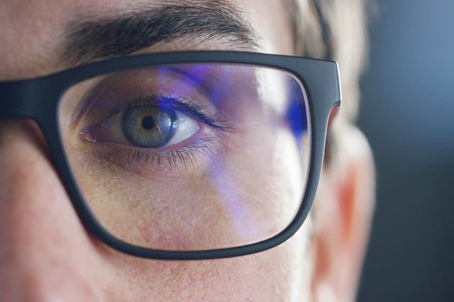 man wearing eyeglass