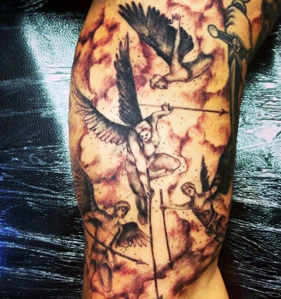 Man With Archangel Tattoo Sleeve For Men