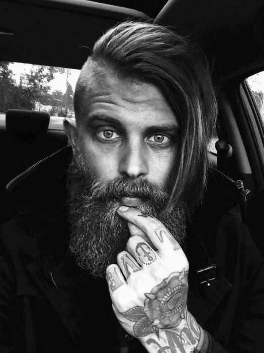 Man With Beard And Long Undercut Hairstyle