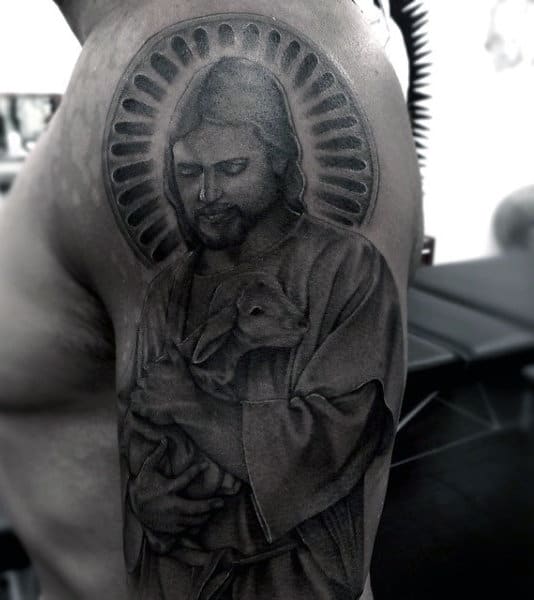 Man With Christian Arm Tattoos