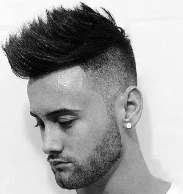 Man With Faux Hawk Undercut Hair