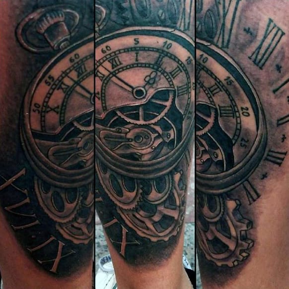 Man With Grandfather Clock Tattoos