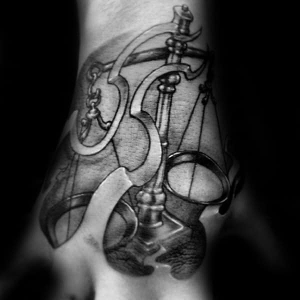 Man With Libra Hand Tattoo